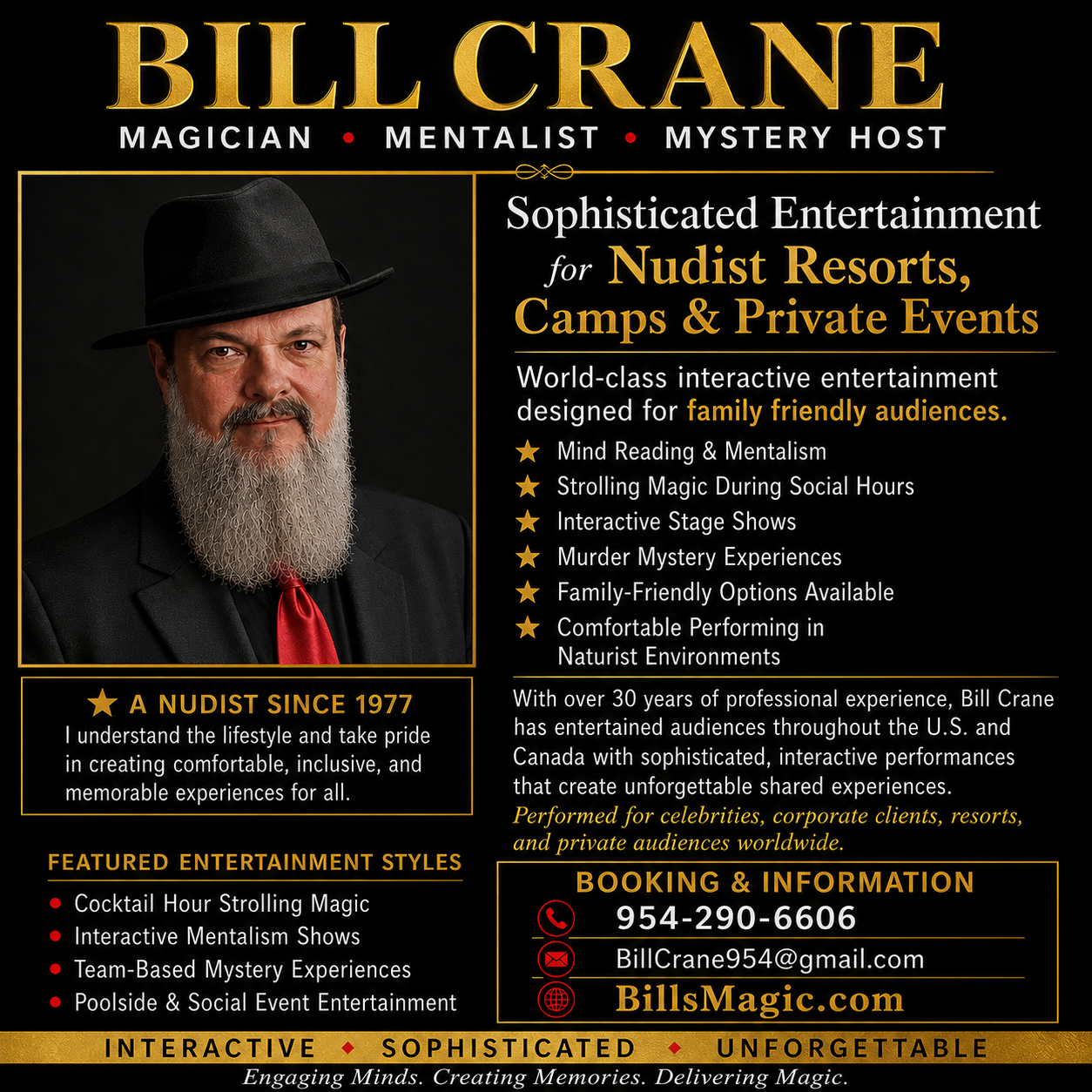 Bill Crane, entertainer and nudist.